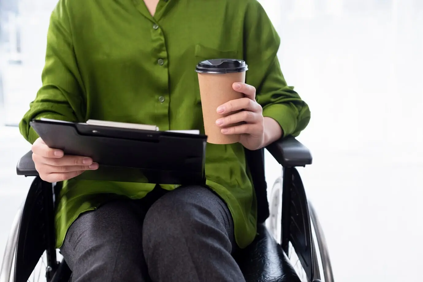 Close-up of a woman with coffee